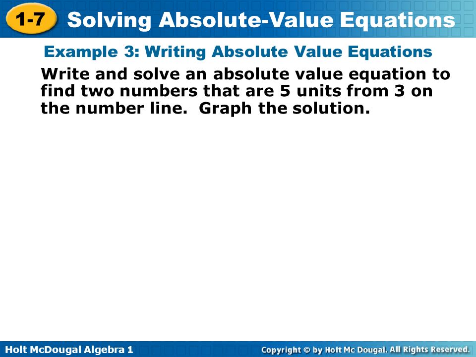 Writing Absolute Value Equations